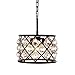 Elegant Lighting 1214D12MB/RC Madison Collection 3-Light Pendant Lamp with Royal Cut, 12" Depth x 9" Height, Mocha Brown Finish, Crystal