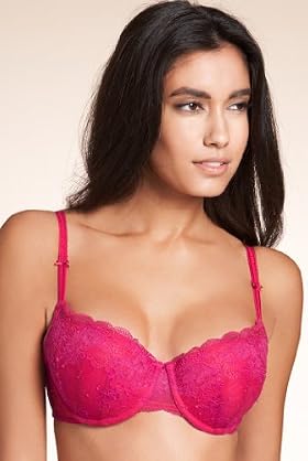Push-up Floral Lace Padded Balcony Bra