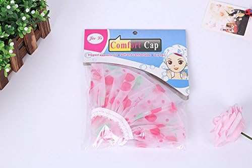 Heipi Lace Waterproof Double Layer Fabric Shower Cap Beauty Care Accessories Hotel Shower Hat Color Random (EVAyinhua)