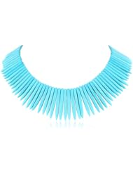 Kenneth Jay Lane Turquoise Sticks and Gold Clasp Necklace