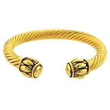 Gold Tone Designer Inspired Cable Bangle