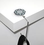 Blue Floral Flowers Pattern Silver Purse Handbag Hook Hanger