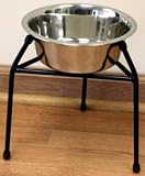 Dog diner elevated dog bowls single custom height, 2 qt dog bowl, rattle proof