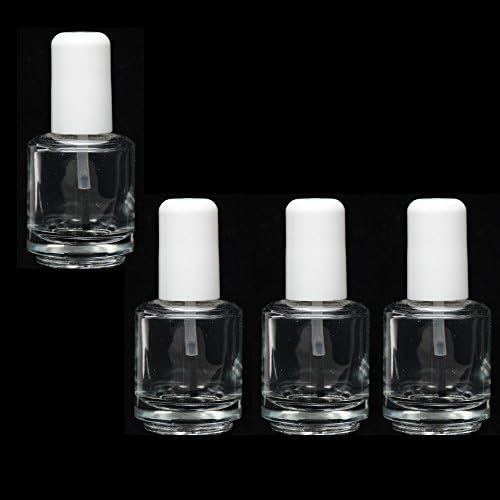 Blanco Empty Polish Bottle + Brush + Mixing Ball + Cap WHITE 0.5 oz 4 Pieces