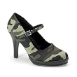 Sexy High Heel 4 Inch Shoe Mary Jan Camouflage Fabric Cammo Military Army Costume Accessory