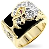 Mens Ring - With Clear CZs - Studded CZ, Enamel