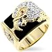 Mens Ring - With Clear CZs - Studded CZ, Enamel