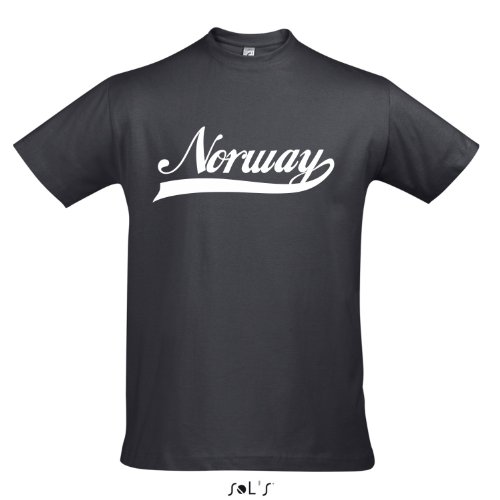 T-Shirt – Norway Oldschool Norwegen LÄNDERSHIRT EM / WM FAN Trikot S-XXL , Mouse grey – weiß , XL