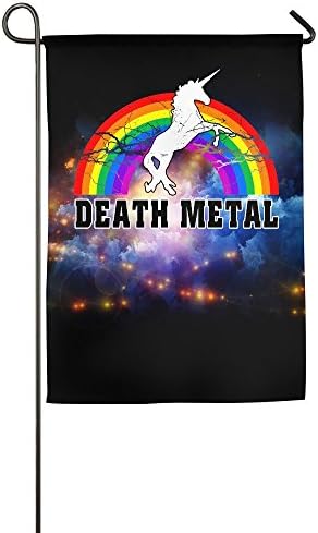 Death Metal Unicorn Rainbow Garden Flag 12 X 18-Inch