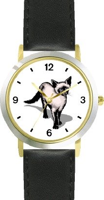 WATCHBUDDY® DELUXE TWO-TONE THEME WATCH - Siamese Cat