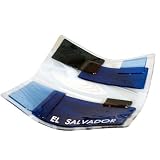 Fused Glass Plate in The Colors of El Salvador, Blue and White w/ Iron Folding Base