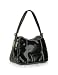 Roccobarocco Patent Eco-leather Hobo Bag Black