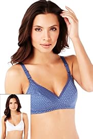 2 Pack Maternity Cotton Rich Non-Wired Spotted Nursing B-H Bras