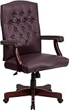 UPC 847254033060 product image for Flash Furniture Martha Washington Burgundy Leather Executive Swivel Chair | upcitemdb.com