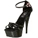 PleaserUSA Womens Platform Sandals Delight-662 black patent Size 9.5 UK