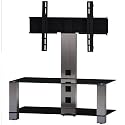 Sonorous PL2495 Black Glass and Inox Aluminium Stand for TV Sizes  upto 37inch