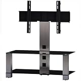 Sonorous PL2495 Black Glass and Inox Aluminium Stand for TV Sizes upto 37inch