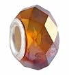Pandora Style Charm Bead (Z246) Faceted Glass (14mm x 9mm) (Fits Troll too) ~ Smoky Topaz AB (Brown Iridescent)