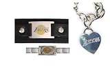 Los Angeles Lakers ProStarter/Leather Cuff /Heart Charm Chain Bracelet Package
