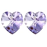 Crystal Heart 18k Gold Plated Heart Shaped Swarovski Crystal Stud Earrings - Various Colors