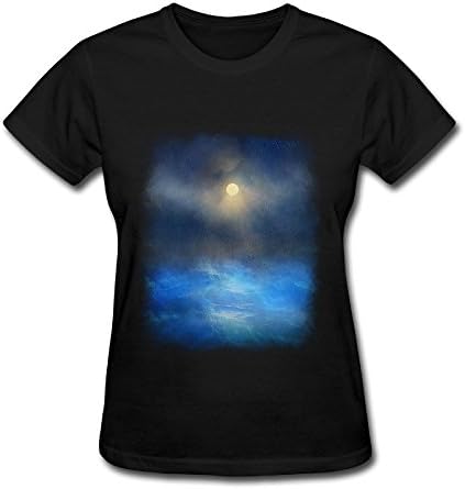 Yaoukeji Womens Blue Water Melody T-shirt L Black