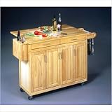 Natural Kitchen Island with Optional Stools