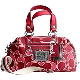Coach 15861 Signature Op Art Sabrina Satchel Convertible Bag Purse Ruby