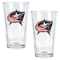 Columbus Blue Jackets NHL 2pc Pint Ale Glass Set - Primary Logo by Great American Products