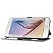 Galaxy S6 Case, EnGive Premium Slim Flip Imitation Leather Cover for Samsung Galaxy S6 G920 (Black)