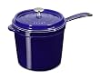 Staub 3 Quart Saucepan with Long Handle & Lid Dark Blue Cast Iron 1281891