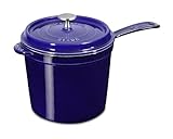 IMAGE OF Staub 3 Quart Saucepan with Long Handle & Lid Dark Blue Cast Iron 1281891