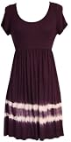 Fashion Tie-Dye Mini Babydoll Dress Junior Plus Size, Size: 3X, Color: Eggplant