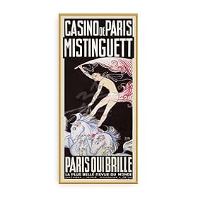 �|�X�^�[ �W�O Mistinguett Paris qui Brille �z���� �E�b�h�x�[�V�b�N�t���[���i�I�t�z���C�g�j