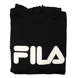 Mens Fila Hoody Hoodie Sweater Top Jumper Fleece Lined Warm Black Retro Size S