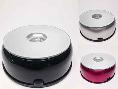 Laser Etched Crystal Cube Light up LED Base 4 Inch with Adaptor (Pink)