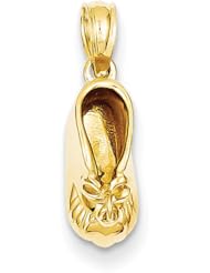 Gold and Watches 14k Baby Booty with Dangling Heart Pendant