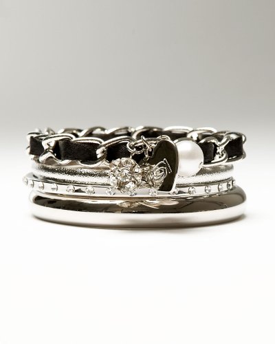 Bebe Charm Ribbon Bangle Set