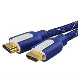 INSTEN Premium High Speed HDMI Cable with Ethernet, 10 FT / 3 M, Mesh Blue
