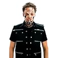 Morris Costumes The Boss Metallic Mobsters Pvc Face Mask W/ Tattoos Plastic Piercings Popular