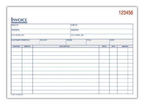 Adams Invoice Book, 5.56 x 8.44 Inch, 3-Part, Carbonized, 50
