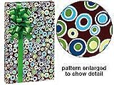 Trendy New Aqua Blue & Chocolate Brown Pearly Bubbly Polka Dots Metallic Gift Wrap Wrapping Paper 17 Foot Roll