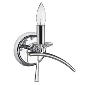 Dainolite SOP-7-1W-R 1-Light Crystal Wall Lamp, Polished Chrome by Dainolite