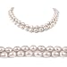 Double Strand 17-18 Inches 8-9mm White Oval Shape Freshwater Cultured Pearl Necklace
