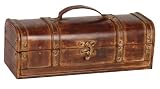 Wilco Imports White Washed Brown Wood Single Bottle Wine Box