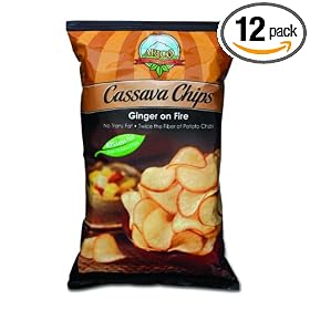 Arico Cassava Chips, Ginger on Fire, 5-Ounce Bags (Pack of 12)