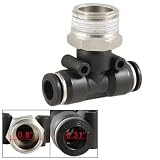Buy Amico 20.5mm Male Thread 8mm One Touch T Connector Fittings by uxcell