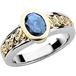 14K Two-Tone Gold London Blue Topaz and Diamond Ring