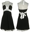 LOVE TEASE Charmeuse Trimmed Stretch Halter Dress