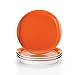 Rachael Ray Dinnerware Round and Square 4-Piece Stoneware Dinner Plate Set, Orange