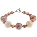 EXP Handmade Earth Tones & White Madagascar Opal Bracelet With Antiqued Silver Beads
